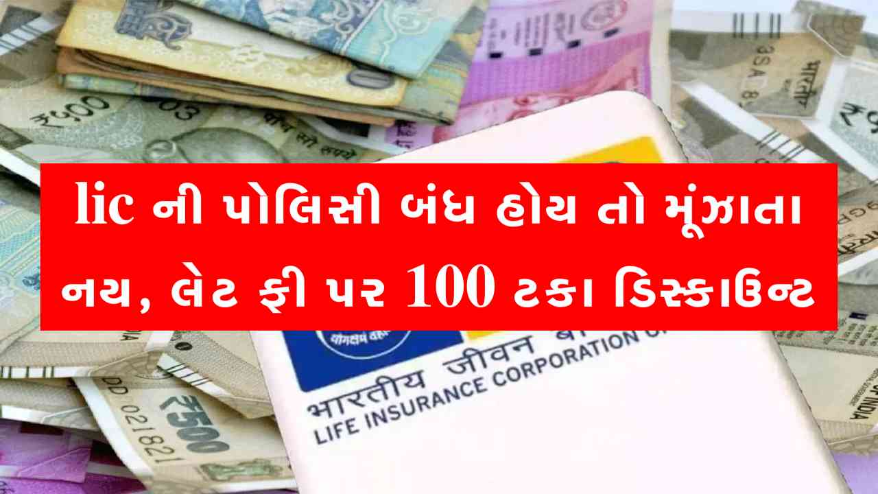 LIC પોલિસીધારકો રાહત, લેપ્સ થયેલી પોલિસી રિન્યૂ કરો, લેટ ફી પર 100% સુધી ડિસ્કાઉન્ટ મેળવો!