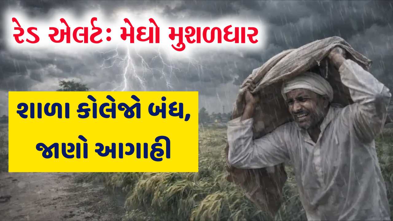 છોતરા કાઢી નાખશે મેઘરાજા, મુશળધાર વરસાદનું રેડ એલર્ટ જાહેર, જાણો આજની આગાહી