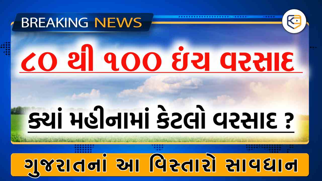 અંબાલાલ પટેલે કરી મોટી આગાહી: 100 ઇંચ જેટલો વરસાદ ગુજરાતના આ વિસ્તારોમાં પડશે.